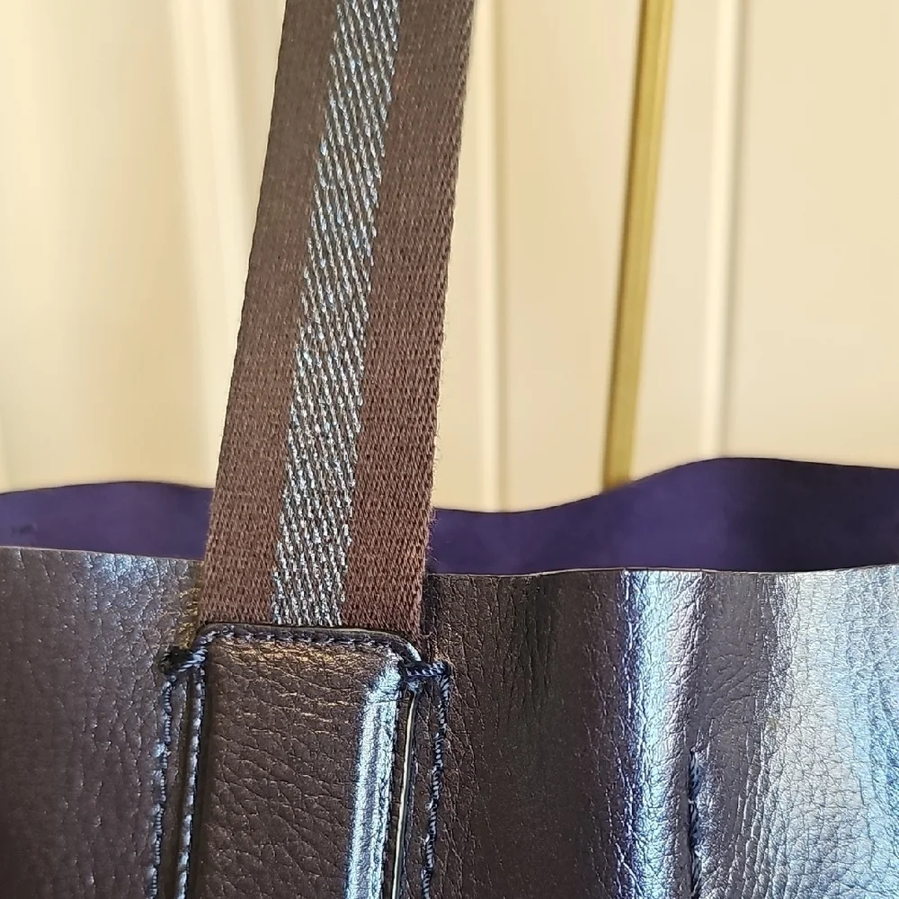 Coach 2017 Large Hologram Derby Tote Metallic Blue